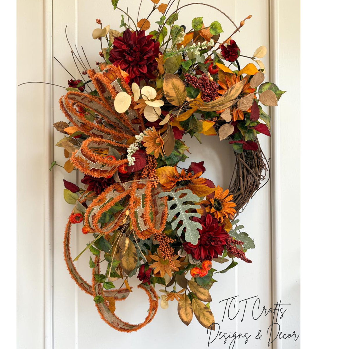 Fall Sunflower Grapevine Wreath 30 Inch Door Decor TCT Crafts