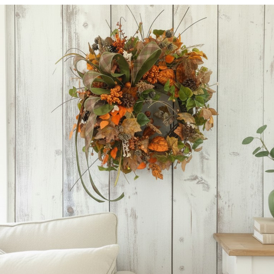 Fall Grapevine Wreath 22 Inch Door Decor TCT Crafts
