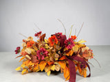 Fall Cosmos Centerpiece in Wooden Dough Bowl — Ready-Made Artificial Fall Arrangement TCT Crafts