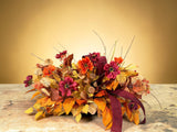 Fall Cosmos Centerpiece in Wooden Dough Bowl — Ready-Made Artificial Fall Arrangement TCT Crafts