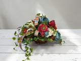 Moody Blue Burgundy Fall Centerpiece Luxury Autumn Basket Decor TCT Crafts