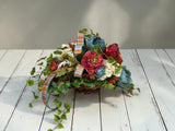 Moody Blue Burgundy Fall Centerpiece Luxury Autumn Basket Decor TCT Crafts