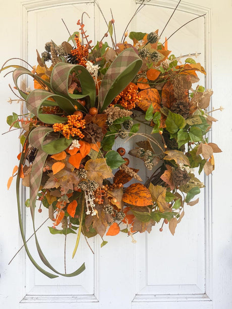 Fall Grapevine Wreath 22 Inch Door Decor TCT Crafts