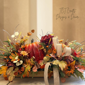 Fall Pumpkin Centerpiece 34 Inch Table Arrangement TCTCrafts