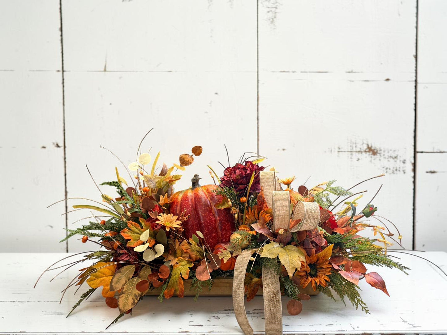 Fall Pumpkin Centerpiece 34 Inch Table Arrangement TCTCrafts