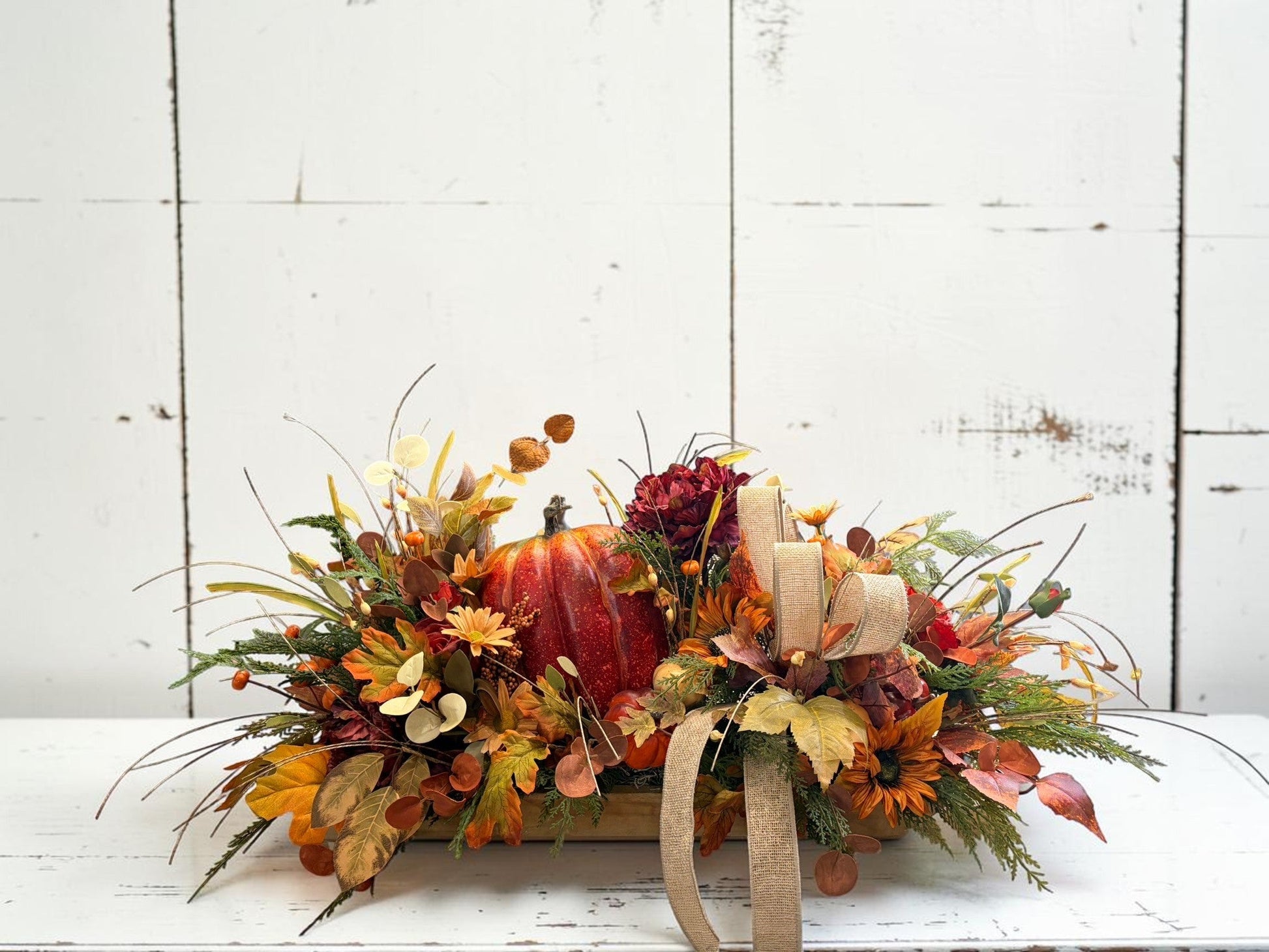 Fall Pumpkin Centerpiece 34 Inch Table Arrangement TCTCrafts