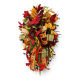 Fall Sunflower Door Swag | Burgundy Elm Leaves & Designer Bow | 36" Autumn Decor TCT Crafts