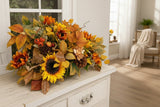 Fall Sunflower Centerpiece in Wooden Dough Bowl TCT Crafts