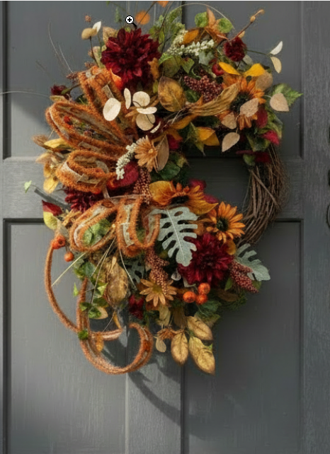 Fall Sunflower Grapevine Wreath 30 Inch Door Decor TCT Crafts