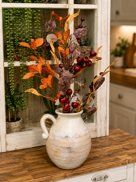 Artificial Autumn Leaf and Berry Spray — 33 Inch Fall Wreath Supply-65714 Golden Bell