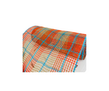 10.25" x 10yd Fall Plaid Faux Jute Mesh Roll - Orange, Natural & Turquoise, Ideal for Wreath Making-RY8331X4 TCT Crafts