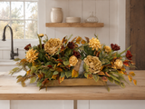 Fall Pumpkin Centerpiece | Dough Bowl Peony Dahlia Arrangement | 39"L x 18"H TCT Crafts