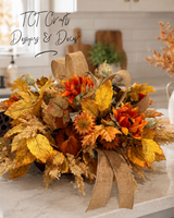 Fall Sunflower Centerpiece — 18 Inch Pumpkin Autumn Arrangement with Burlap Bow TCT Crafts