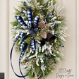 Rustic Winter Pine Swag with Bells and Blue Berries – Farmhouse Christmas Decor TCT Crafts