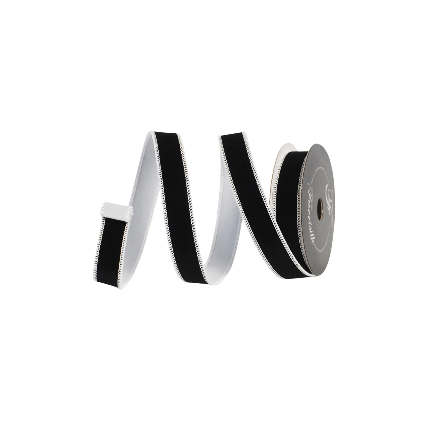Farrisilk Black White Wired Ribbon 1” x 10yd | Designer Ribbon-HR012-92 Farrisilk