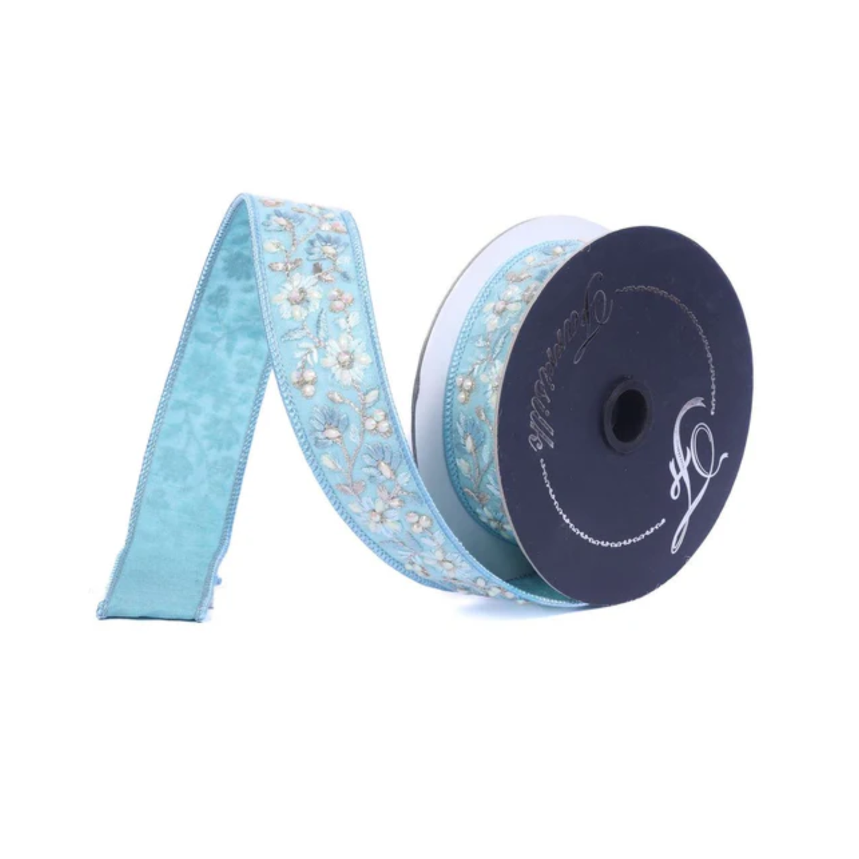 Farrisilk Spring Bling Blue Wired Ribbon 1.5x5yd-SR170-05 Farrisilk