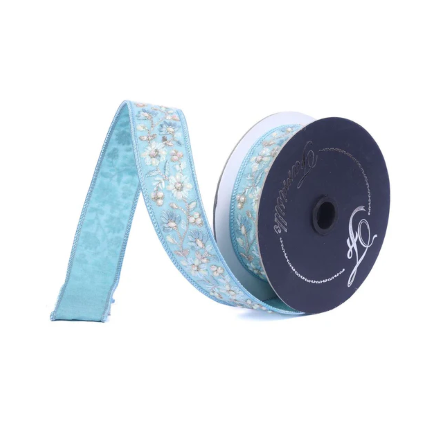 Farrisilk Spring Bling Blue Wired Ribbon 1.5x5yd-SR170-05 Farrisilk