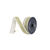 Farrisilk Olive Ivory Check Wired Ribbon 1 Inch Designer Ribbon-RK848-76 Farrisilk