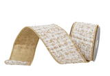 Cozy Chalet Ivory Tweed Ribbon | Farrisilk Designer Ribbon | 2.5" x 10yd-RC108-62 Farrisilk
