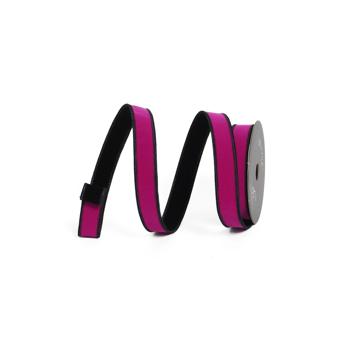 Farrisilk Fuchsia and Black Wired Ribbon 1” x 10yd | Designer Ribbon Farrisilk