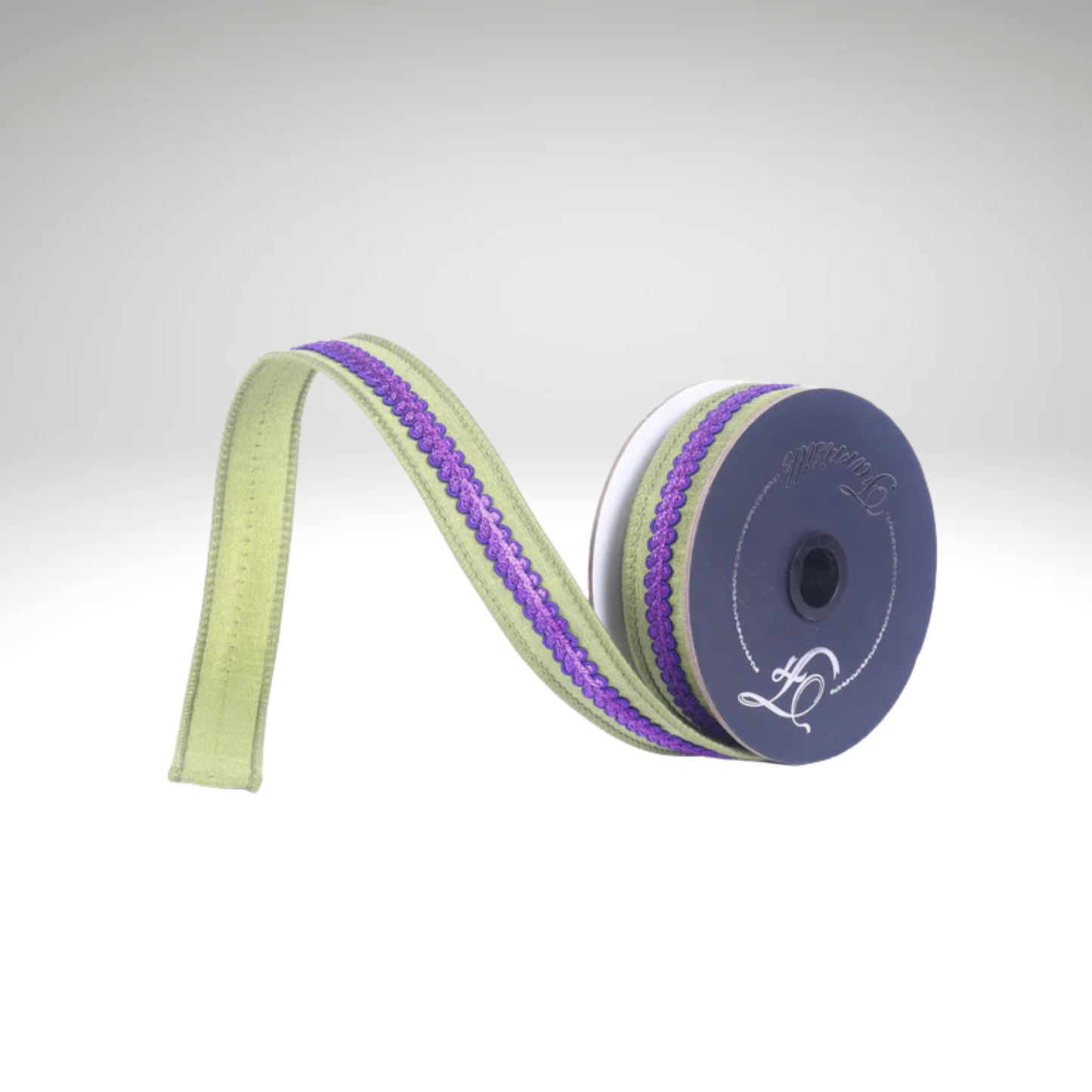 Farrisilk Purple Lime Wired Ribbon 1 Inch 10 Yards-HR056-86 Farrisilk