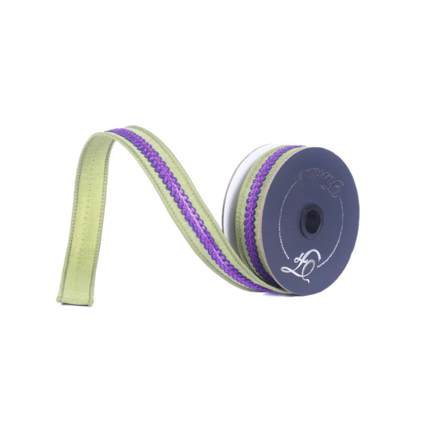 Farrisilk Purple Lime Wired Ribbon 1 Inch 10 Yards-HR056-86 Farrisilk