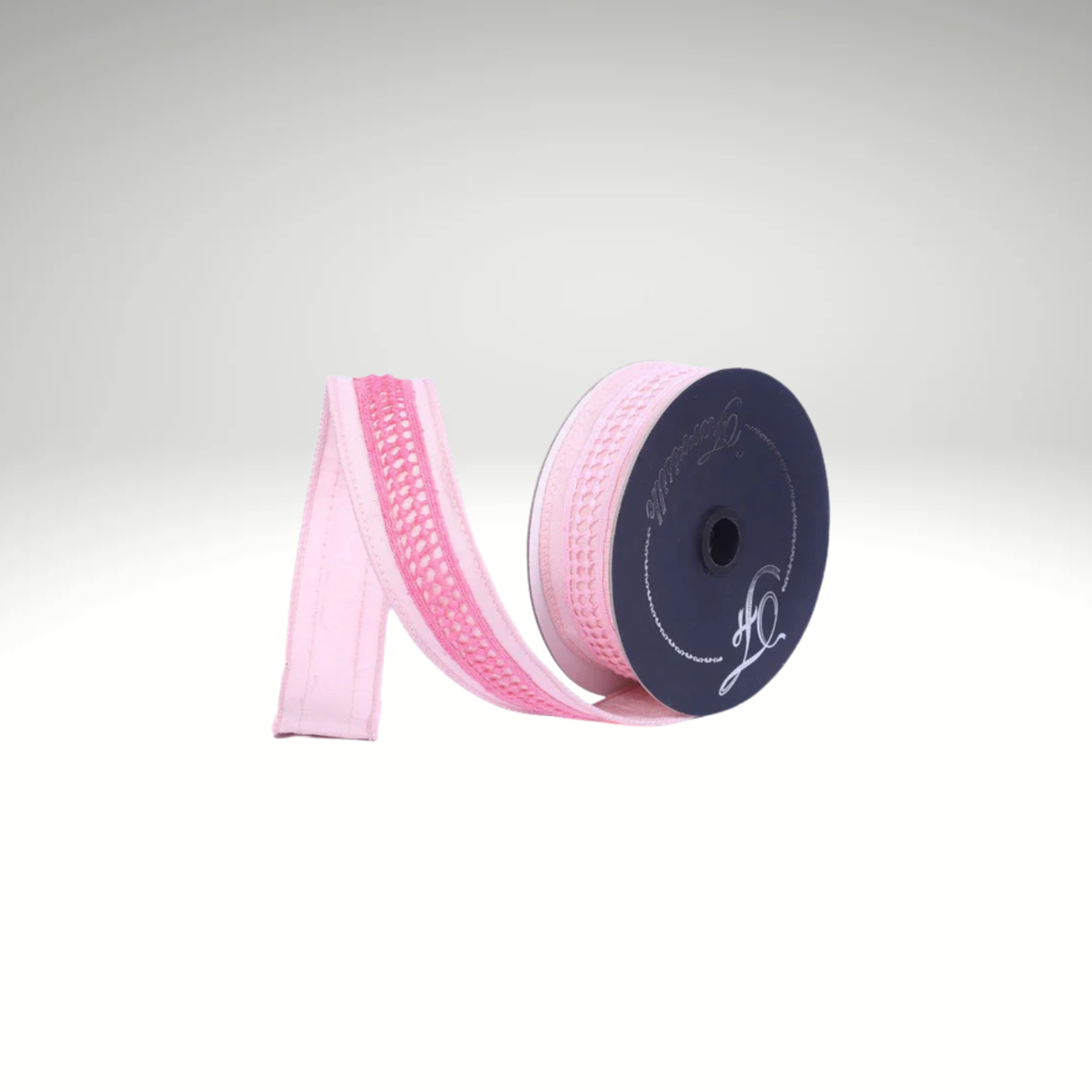Farrisilk Pink Ombre Lattice Wired Ribbon 1.5 Inch Designer Ribbon-SR123-14 Farrisilk