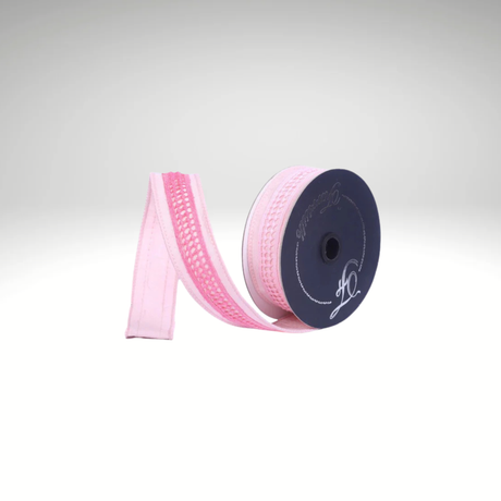 Farrisilk Pink Ombre Lattice Wired Ribbon 1.5 Inch Designer Ribbon-SR123-14 Farrisilk