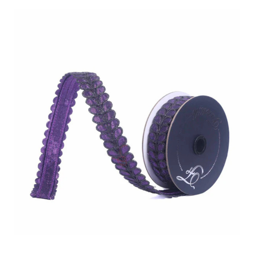 Farrisilk Purple Black Wired Ribbon 1 Inch 5 Yards-HR067-27 Farrisilk