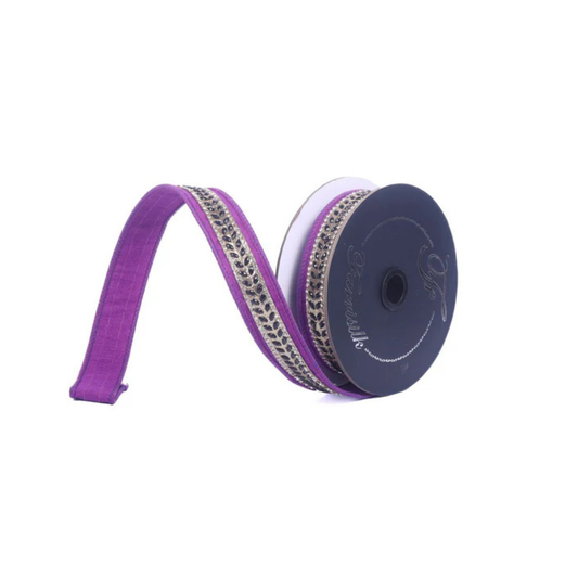 Farrisilk Glamourween Purple Wired Ribbon 1 Inch 5 Yards-HR062-27 Farrisilk
