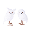 Faux Fur Standing Owl Set | White Silver Woodland Decor | 10"-11.25"H, Set of 2 Craig Bachman