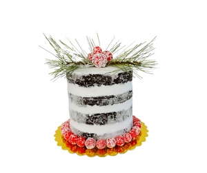 Charming Holiday Delight: 4" Faux Mini Naked Cake Food Prop