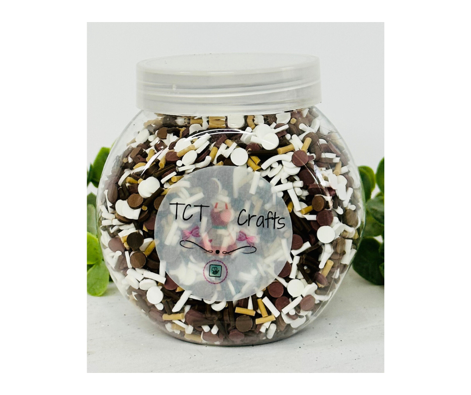 150g Smore's Themed Polymer Clay Faux Sprinkle Mix - Ideal for Fake Bakes, Clay Art, Slime - Unique and Playful