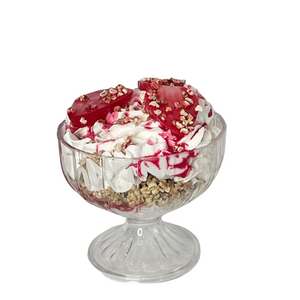 Faux Strawberry Shortcake Parfait in 10oz Bowl - 4x4.5" Fake Food Display & Kitchen Decor by TCT Crafts