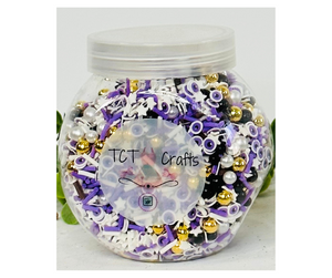 150g Purple Eyes Halloween Polymer Clay Sprinkle Mix - Ideal for Fake Bakes, Clay Art, Slime - Spooky, Mysterious, and Festive