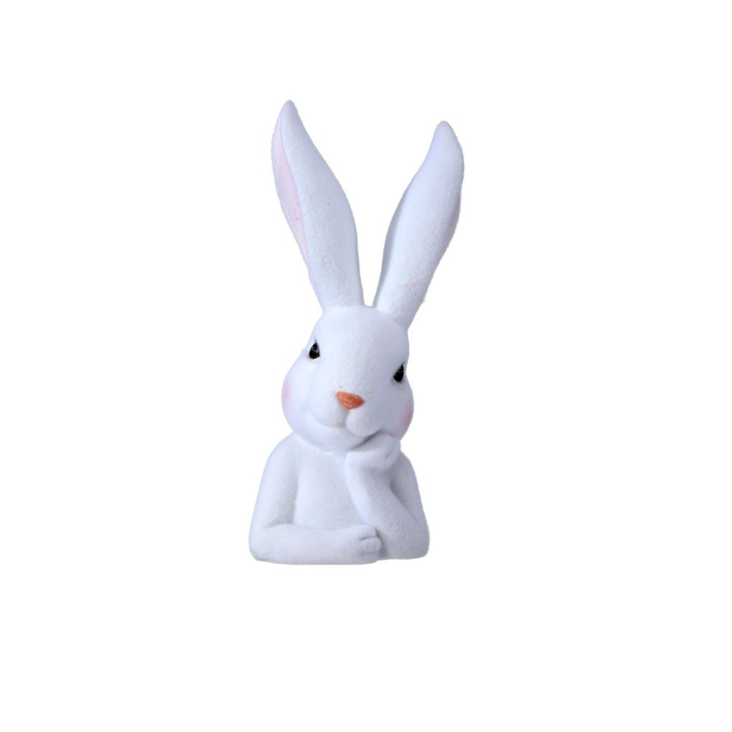 White Flocked Easter Bunny Bust 15 Inch-MT27069-WHT