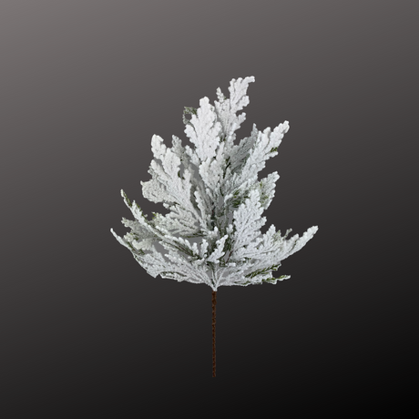 24" Flocked Cedar Spray | Artificial Snowy Cedar Christmas Greenery-85336SP24 Liberty Floral