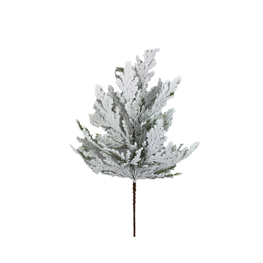 24" Flocked Cedar Spray | Artificial Snowy Cedar Christmas Greenery-85336SP24 Liberty Floral