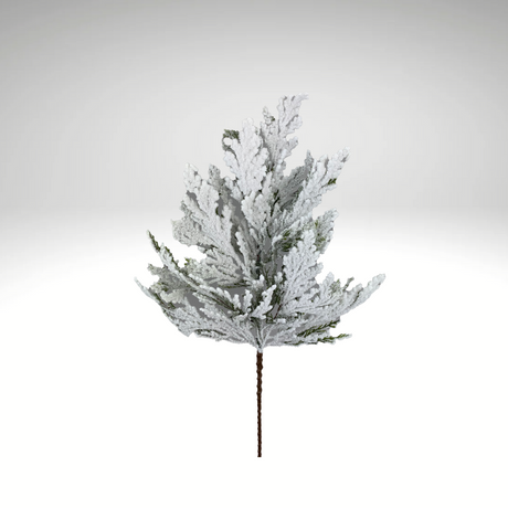 24" Flocked Cedar Spray | Artificial Snowy Cedar Christmas Greenery-85336SP24 Liberty Floral