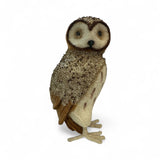 9.25" Jeweled Owl Figurine – Brown Felt Foam with Gold Glitter-226416 Direct Export