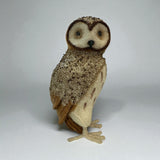 9.25" Jeweled Owl Figurine – Brown Felt Foam with Gold Glitter-226416 Direct Export