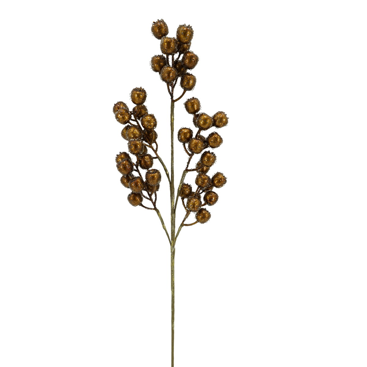 24" Frosted Gold & Bronze Berry Stem-40548 Golden Bell