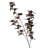 Frosted Tiny Tea Rose Spray — 31 Inch Artificial Glittered Burgundy Rose Stems-XTE5084 Lancaster & Vintage