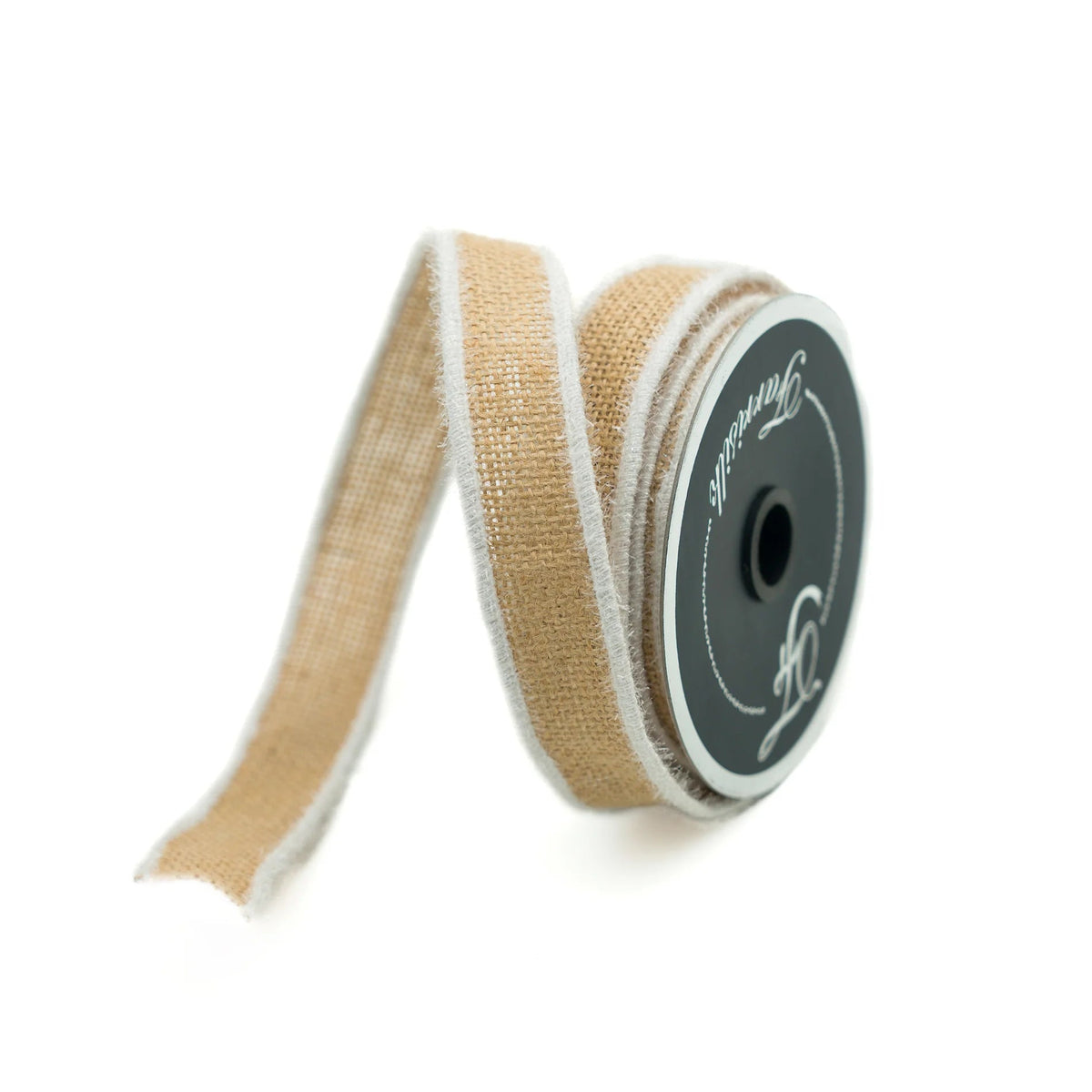 Farrisilk 1" Frosty Burlap Wired Ribbon-RK374-01 Farrisilk