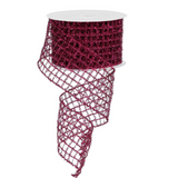 2.75"x10yd Fuchsia Tinsel Mesh Wired Ribbon – Glitter Ribbon for Wreaths & Holiday Décor -RM997607