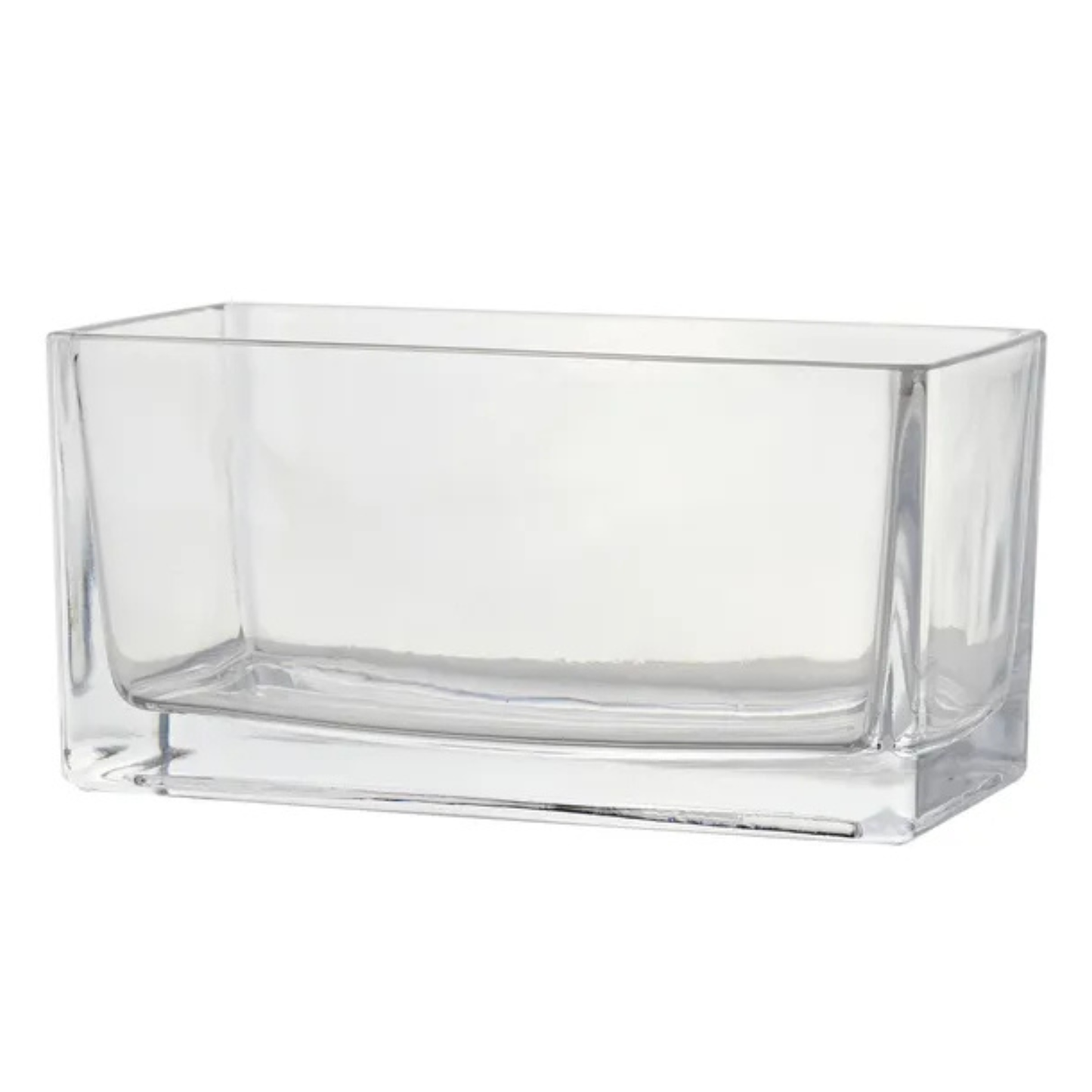 8" Rectangle Clear Glass Vase for Floral Arrangements-GM4021 Craig Bachman