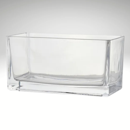 8" Rectangle Clear Glass Vase for Floral Arrangements-GM4021 Craig Bachman