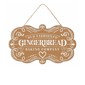 Gingerbread Baking Company Sign | Embossed Tin Christmas Decor | 11.5" Sign-MD1789E3 Craig Bachman