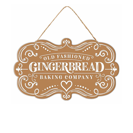 Gingerbread Baking Company Sign | Embossed Tin Christmas Decor | 11.5" Sign-MD1789E3 Craig Bachman