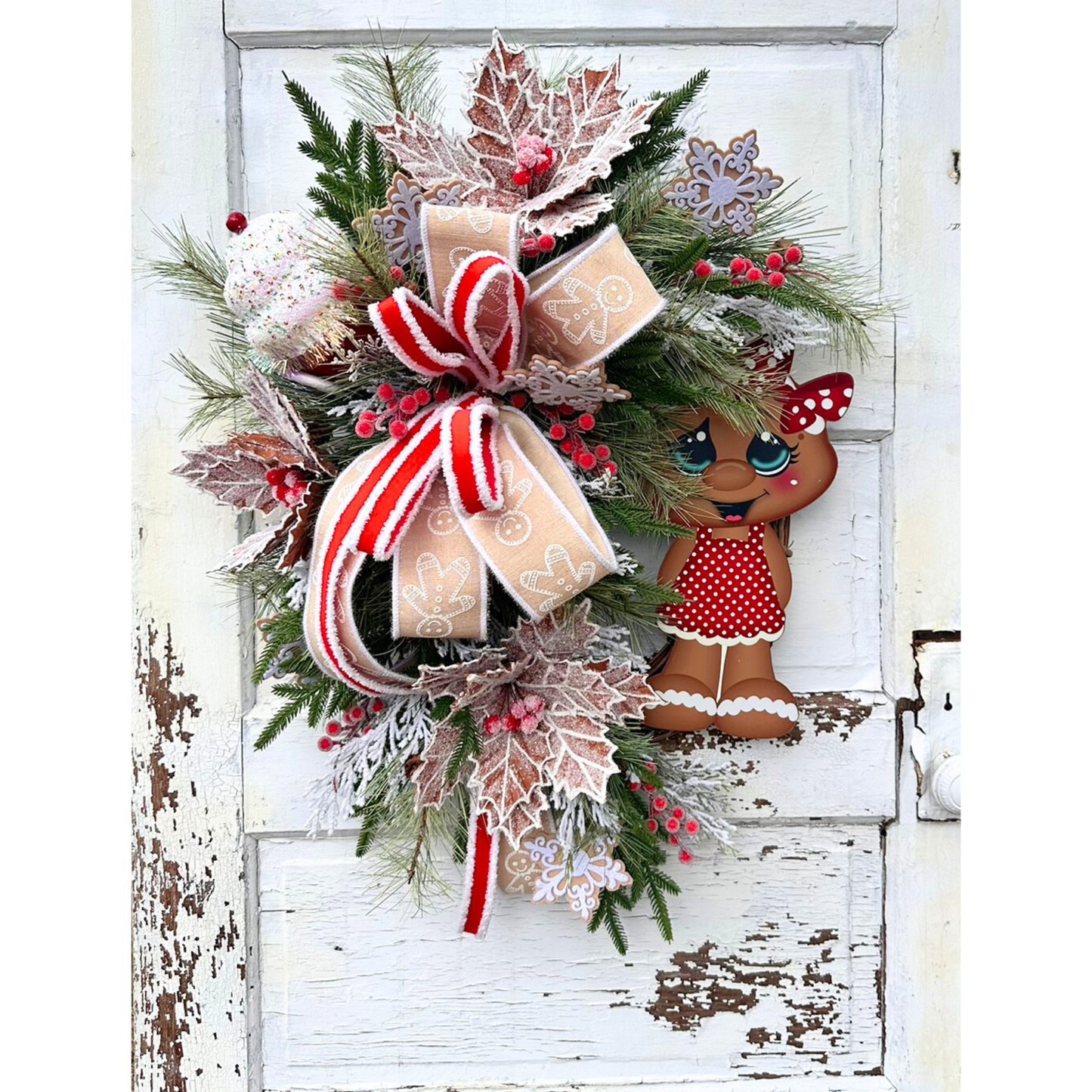 Gingerbread Girl Christmas Wreath | Whimsical Grapevine Holiday Door Wreath TCT Crafts